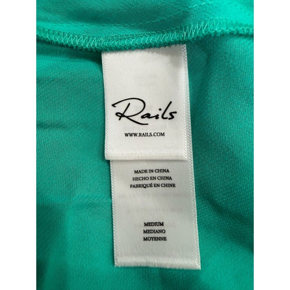 Rails Solene Jade Green Satin Maxi Dress Open Back Tie Neck 924-157-2534 Medium - Picture 5 of 12